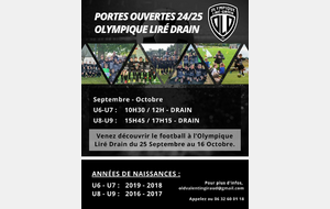 PORTES OUVERTES JEUNES U6 A U9 (25 SEPTEMBRE)